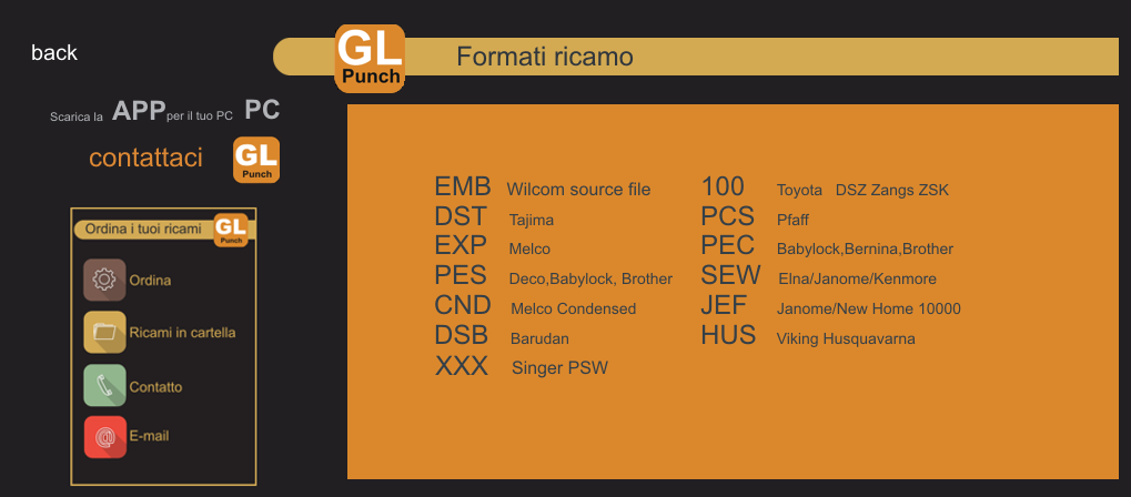 Formati ricamo fornibili